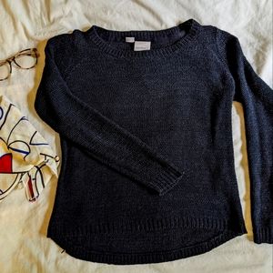 Black loose knit chunky sweater